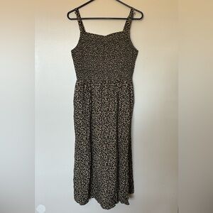 Leopard midi dress, pockets
